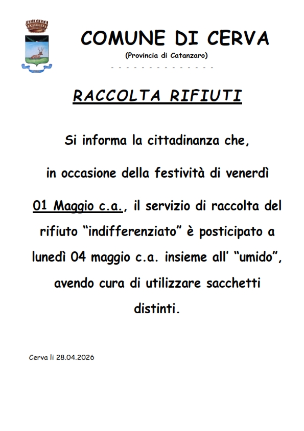 AVVISO ALLA CITTADINANZA